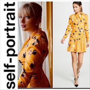 NWOT Self-Portrait Floral Twist Neck Mini Dress 2